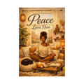 Peace Lives Here Satin Poster