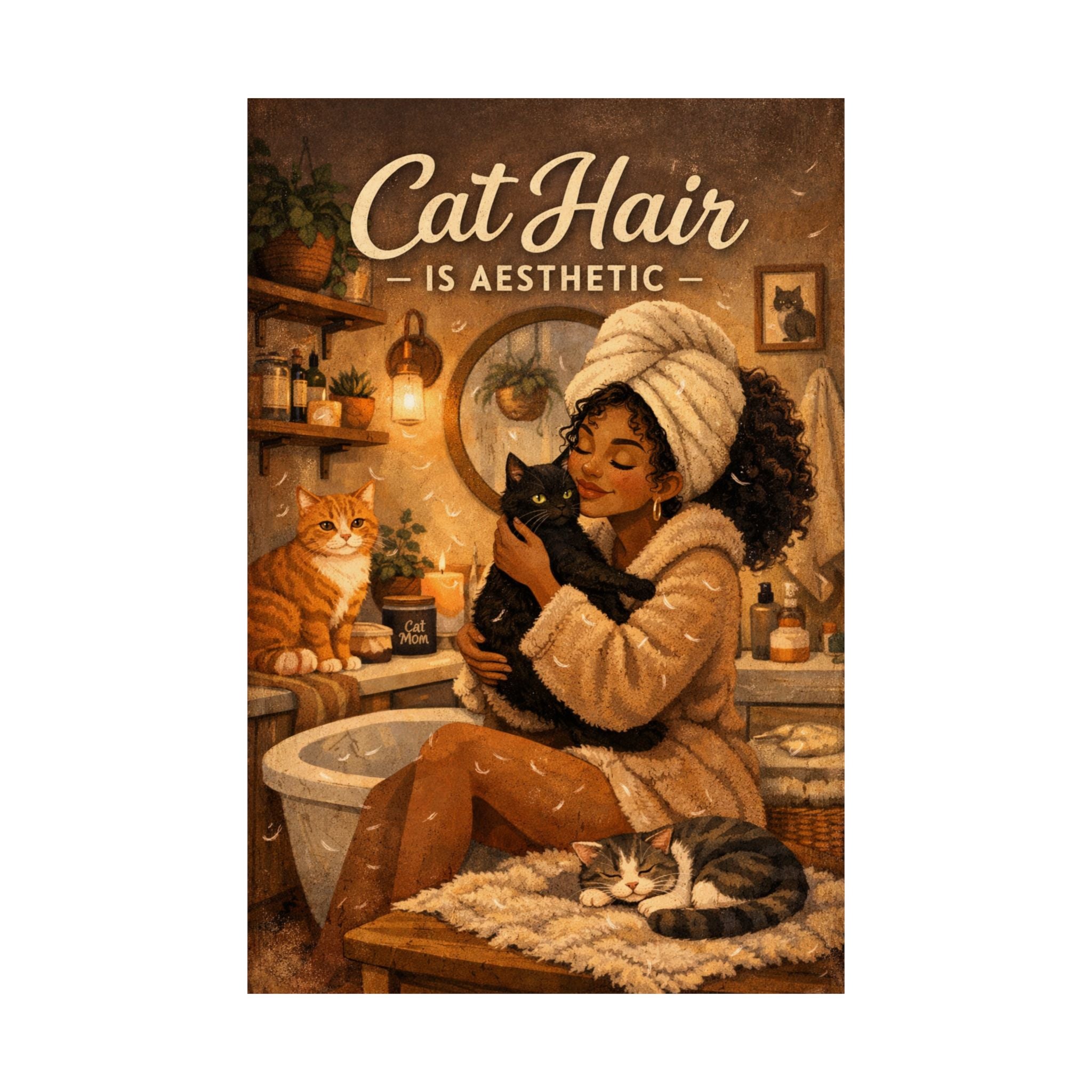 Cat Hair Is Aesthetic Satin Poster