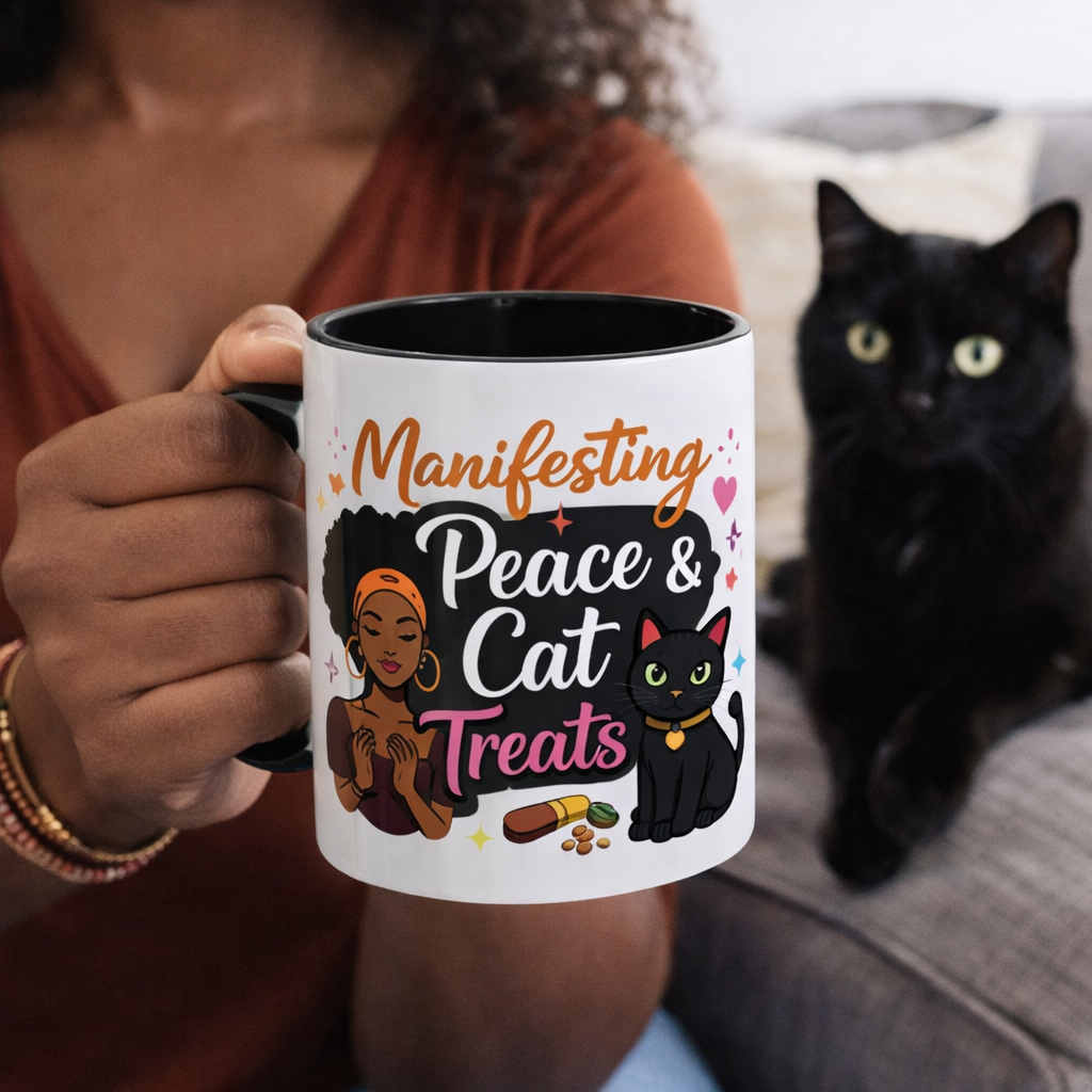Manifesting Peace & Cat Treats Coffee Mug