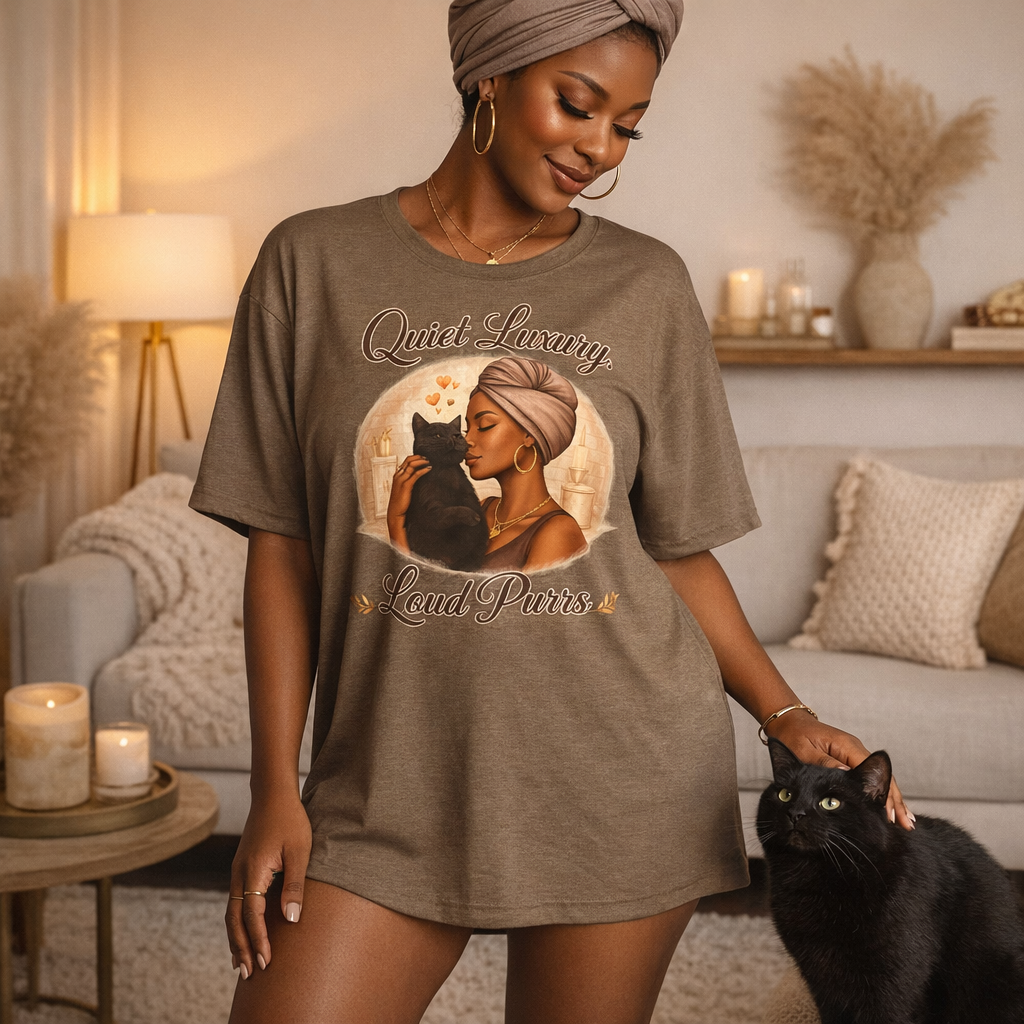 Quiet Luxury, Loud Purrs Oversized Tee