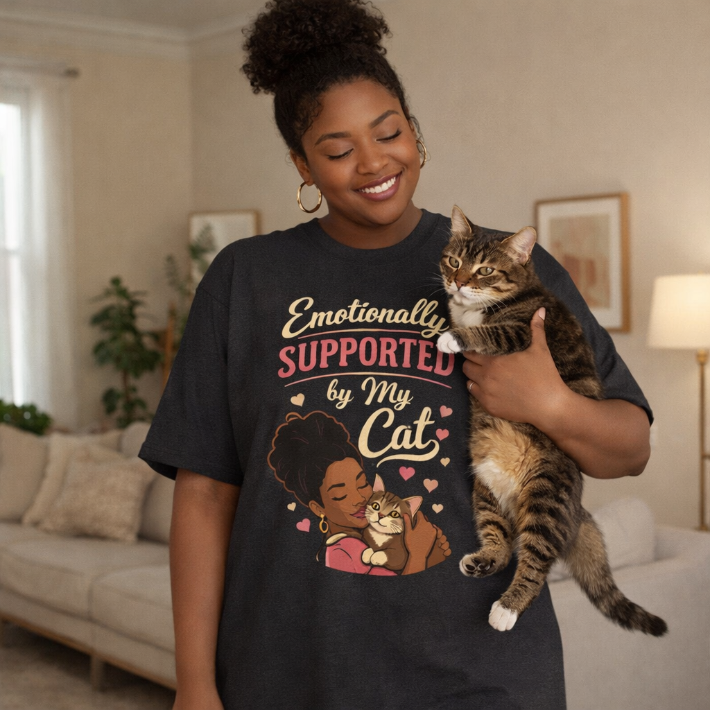 Emotionally Supported by My Cat Oversized Tee