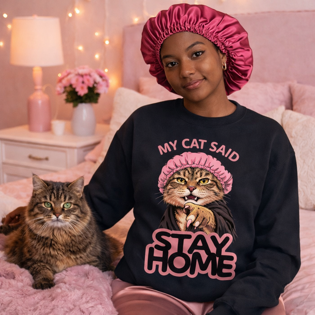 My Cat Said Stay Home Crewneck